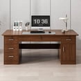 thumbnail image 2 of Computer Bedroom Desk Table Minimalist Modern Work Executive Drawers Wooden Office Desk Storage Mesa Ordenador House Furniture My Lux Decor Round, 2 of 29