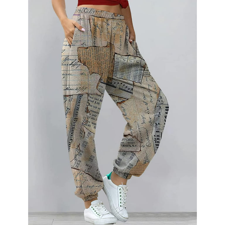 PIKADINGNIS Womens Distressed Baggy Pants Joggers Sweatpants for