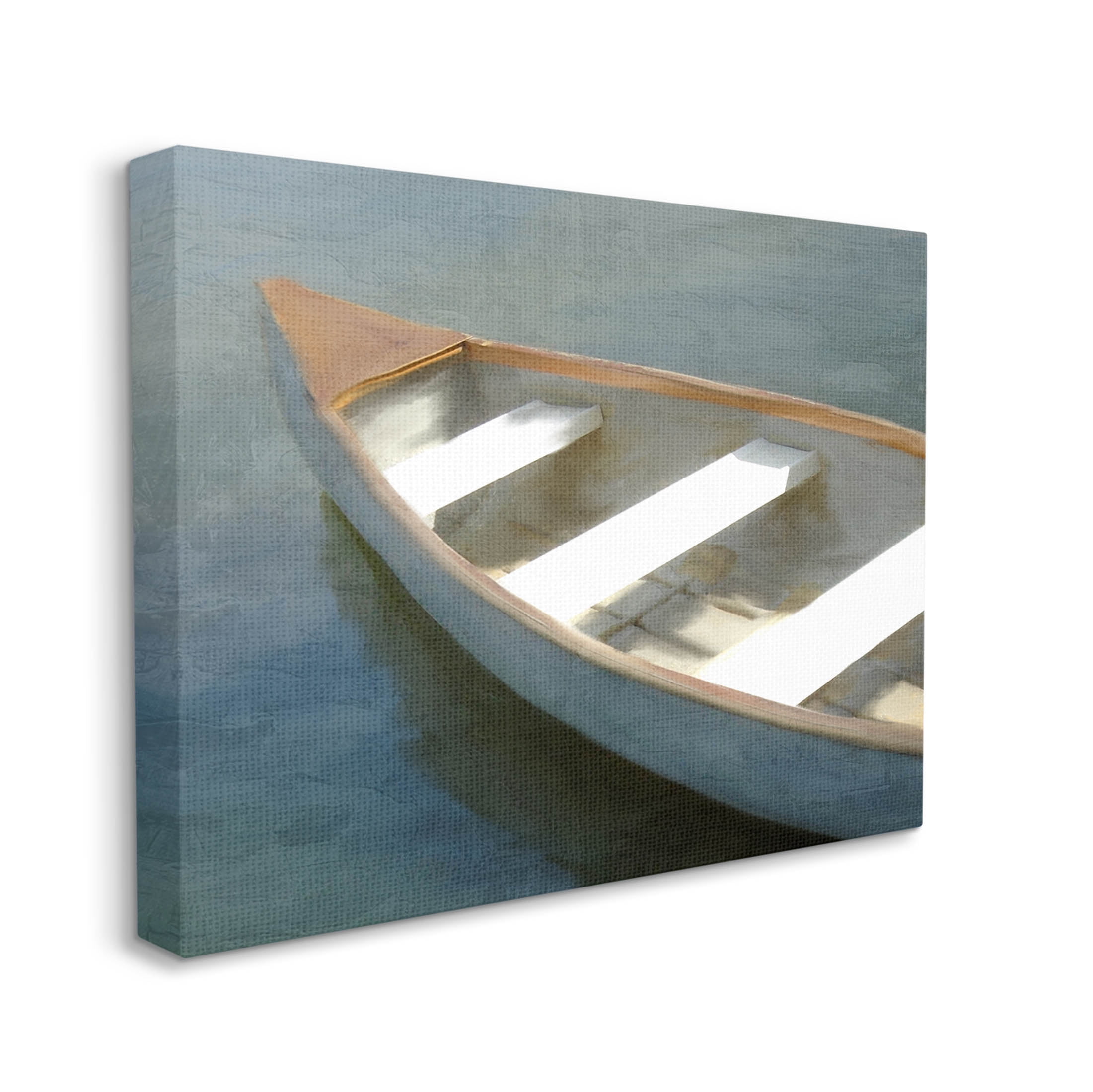 Stupell Industries Lone Canoe Boat Floating Deep Lake Painting Gallery Wrapped Canvas Print Wall Art, Design by Kim Allen