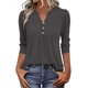 thumbnail image 1 of Tops de Color Sólido para las Mujeres Casual Tres Cuartos de Manga Cuello en V Suelta Camiseta Top Blusas para Uso Diario Y de Fiesta, 1 of 5