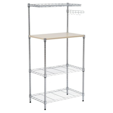 HomCom 47-in. Bakers Rack Kitchen Storage Stand with Cutting Board