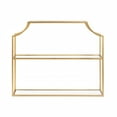 thumbnail image 6 of Kate and Laurel Ciel Modern Glam Wide Two-Tier Wall Shelf, 24 x 20, Gold, Tiered Bathroom Shelves for Over the Toilet Storage or Bedroom Makeup Organizer, 6 of 9