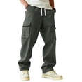 thumbnail image 3 of Lumtrix Men's Relaxed Fit Cargo Pants Baggy Straight Leg Casual Work Sweatpants with Pockets for Hiking Fishing Dark Gray XL, 3 of 9