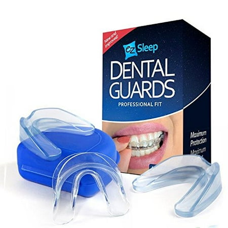 Premium Mouth Guard - Teeth Grinding Solution - Stops Bruxism, Clenching And TMJ - Tooth Pain Relief Dental Night Guard - Molding & Custom Fitting Instructions, Pack of 3 And Anti-Bacterial (Best Mouth Guard For Teeth Clenching)