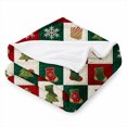 thumbnail image 2 of SPXUBZ Christmas Flannel Fleece Blanket, Soft Throw Blanket with Holiday Patchwork Pattern, Cozy Warm Blanket for Sofa Bed Bedroom Decor 50"x40", 2 of 5