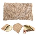 thumbnail image 3 of CHUANK Pochette de Plage en Paille Tressée pour Femmes, Sac à Main Rétro en Rotin Tricoté Fait à la Main, Pochette en Rotin Tressée à la Main, Portefeuille de Plage, 3 of 4