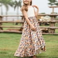 thumbnail image 5 of YunPes Girls Floral Dress Flutter Sleeve Crochet Eyelet Tops High-Low Ruffle Trim Boho Flowy Maxi Dress Summer Party Beach Outfits, 5 of 9