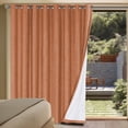 thumbnail image 1 of Cortinas opacas de lino de 84 pulgadas de largo, 100 % absolutamente opacas, con aislamiento térmico, con textura de lino, cortinas con ojales antioxidantes, ahorro de energía con forro blanco, 2 paneles, naranja natural, 100 pulgadas de ancho x 108 pulgadas de largo, 1 of 5