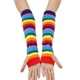 thumbnail image 6 of lanema Striped Socks Over Knee Thigh High Socks Gloves Rainbow Arm Leg Warmer, 6 of 14