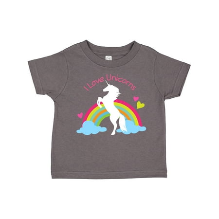 

Inktastic I Love Unicorns Rainbow Gift Toddler Boy or Toddler Girl T-Shirt
