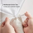 thumbnail image 3 of CCNY 1000 TC 100% Egyptian Cotton Duvet Cover with 2 Matching Pillowcases Super King Size Reversible Pattern, Zipper Closure, Corner Ties (Teal), 3 of 7