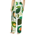 thumbnail image 3 of Uemuo Green Avocado Pattern Women's Wide Leg Palazzo Lounge Pants with Pockets Light Weight Loose Comfy Casual Pajama Pants-Large, 3 of 9
