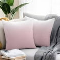 thumbnail image 4 of Outdoor Waterproof Throw Pillow Covers Set of 2 Ombre Pink Decorative Pillowcases Square Outdoor Pillows Cushion Case 18x18 Inch Gradient Milky White Patio Pillows for Couch Sofa Bed Garden, 4 of 7