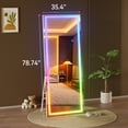 thumbnail image 7 of Hasipu 79"x35" Full Length Mirror with Lights - LED RGB Bluetooth Floor Mirror with Stand, Wall Mount & Free Standing 7 Colors for Bedroom, Living Room, Cloakroom, 7 of 7
