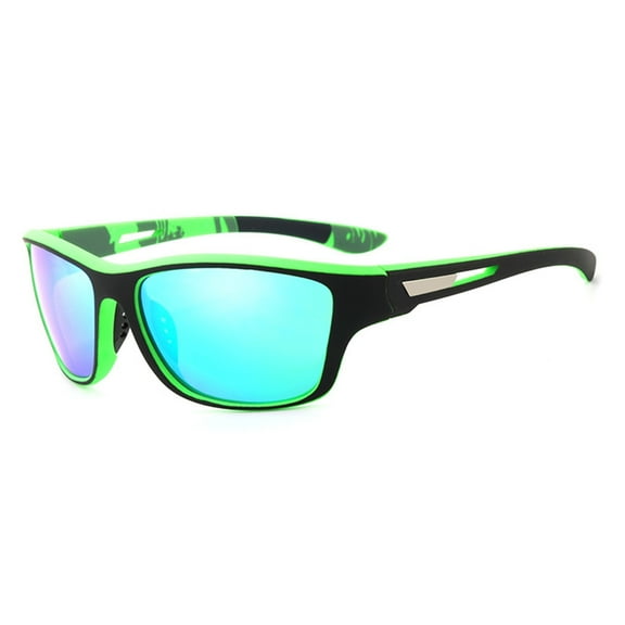 GJX Cycling Glasses,Polarized Sports Sunglasses for Men and Women,UV400 Sun Glasses with Anti-Glare Lens,Windproof and Lightweight Outdoor Eyewear,Green