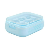 BCZHQQ Small Ice Cube Silicone Trays with Lids,Mini Ice Cube Trays for Freezer 6 Hole,Tiny Ice Cubes Tray with Cover,Silicone Bottom PP Lid BPA Free,Easy-Release Reusable,Summer Clearance