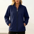 thumbnail image 3 of OGLCCG Rain Jacket for Women Waterproof Lightweight Stand Collar Windbreaker Jacket with Pockets Outdoor Softshell Jacket,Size S-XXL, 3 of 6