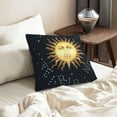 thumbnail image 6 of Velvet Decorative Throw Pillow Covers Set of 2, Soft Square Cushion Cover with Invisible Zipper Horoscope Sun Stars Moon Printing, 20"x20", 6 of 7