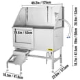 thumbnail image 2 of VEVOR 50" Stainless Steel Dog Grooming Tub - Professional Pet Bath Station w/ Steps, Left Door, Faucet & Accessories, 2 of 9
