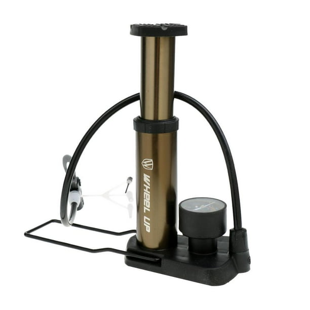 Bomba de Piso Del Pie de Bicicleta con Bomba de Aire Del Neumático de Bicicleta Del Indicador de Presión Oro Baoblaze Bomba de la bicicleta