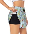 thumbnail image 3 of Lsque Frog In Mermaid Printed Women's Running Shorts with Liner Pockets,Elastic Quick Dry Workout Athletic Gym Yoga Shorts,Womens High Waist Shorts-, 3 of 9