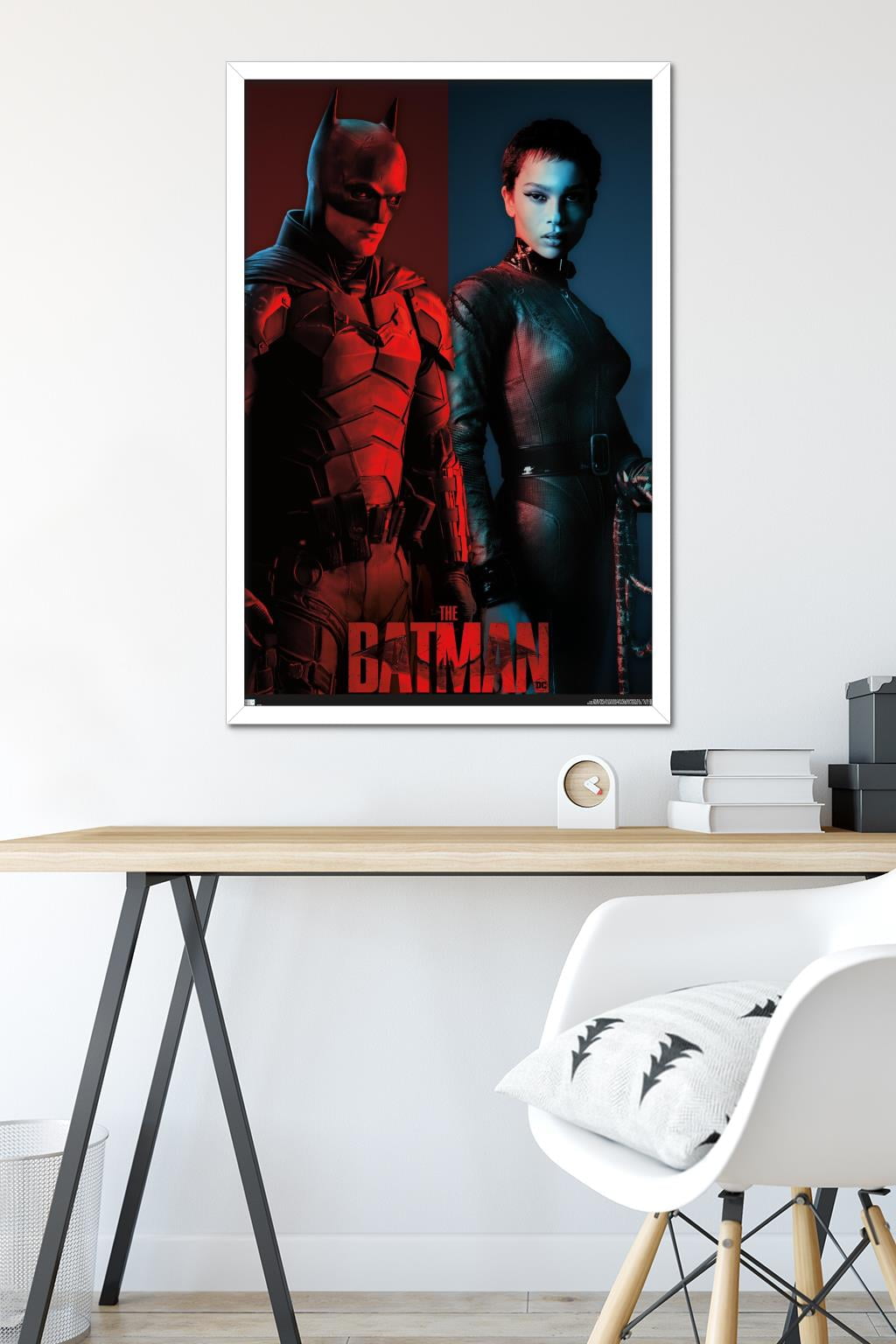 DC Comics Movie The Batman - The Bat and The Cat Wall Poster, 22.375" x 34" Framed