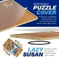 thumbnail image 4 of 1500 Piece Wooden Jigsaw Puzzle Table with 4 Drawers – Rotating 35” x 28” Board, Cover & Lazy Susan – Portable Puzzle Station, 4 of 8