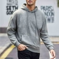 thumbnail image 2 of Dagegui Everyday Hoodies for Men Casual Pullover Tops Solid Long Sleeve Hooded Sweatshirts with Pocket Gray M, 2 of 3