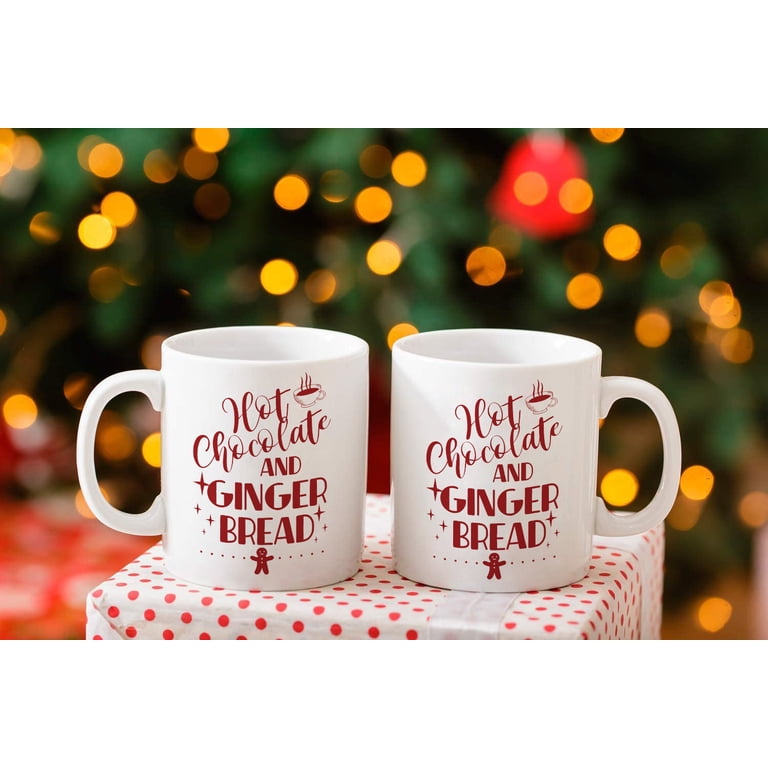 Qiushi Hot Chocolate and Ginger Bread-Merry Christmas Coffee Mugs,Funny Xmas  Home Decor for Home or Kitchen Gift Ideas White - Walmart.com