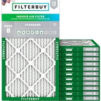 Filterbuy 10x18x1 MERV 8 Dust Defense, Pleated HVAC AC Furnace Air Filters (12-Pack)