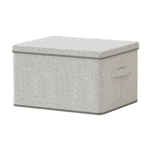 gray Clothes Storage Box Household Large-Capacity Wardrobe Clothes Sundry Organizing Box Bag Basket Small Size 14.1X9.8X7.8 Inch Foldable For Home