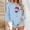 thumbnail image 2 of Amzcrzy Chandail de Noël pour Femmes Mode Manches Longues Col Rond T-Shirt Impression Verre de Vin Rouge Ample Grande Taille Chandail Tops, 2 of 4