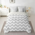 thumbnail image 2 of Feelyou Stripe Line Waves Twin Bedding Sets 7-Piece, Grey Abstract Bedding Comforter Set, 2 of 8