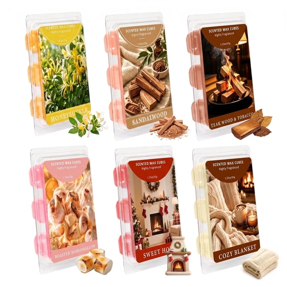 SCENTORINI Fall Wax Melts, Scented Wax Cubes for Warmer, Candle Melts Gift, 6 Pack