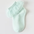thumbnail image 2 of Akiihool Toddler Girl Socks Toddler Baby Girls Ruffle Lace Socks Eyelet Mesh Cotton Frilly Ankle Soft Dress Kids Princess Sock(Green,10-16 Years), 2 of 4