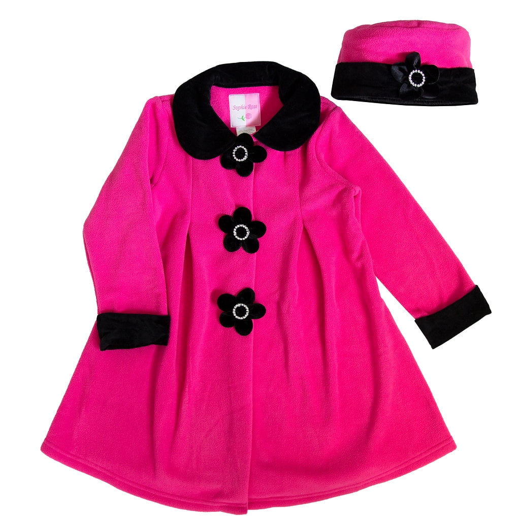 Good Lad Infant Girl Burgundy Hooded Fleece Coat with Toggles