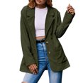 thumbnail image 2 of Chaqueta de manga larga para mujer, informal, sólida, con parte delantera abierta Fridja po3660, 2 of 9