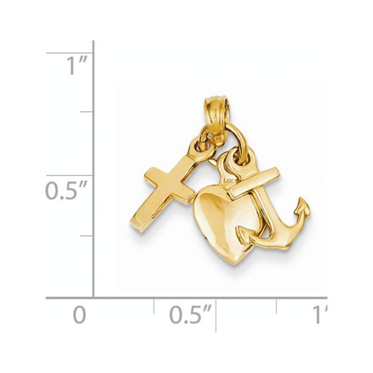 14K Yellow Gold Cross Religious Pendants / Charms for Men and Women