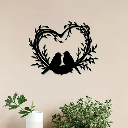 

Modern Black Metal Pendant Art Home Decoration Living Room Unique Love Bird Personality Concept Pendant