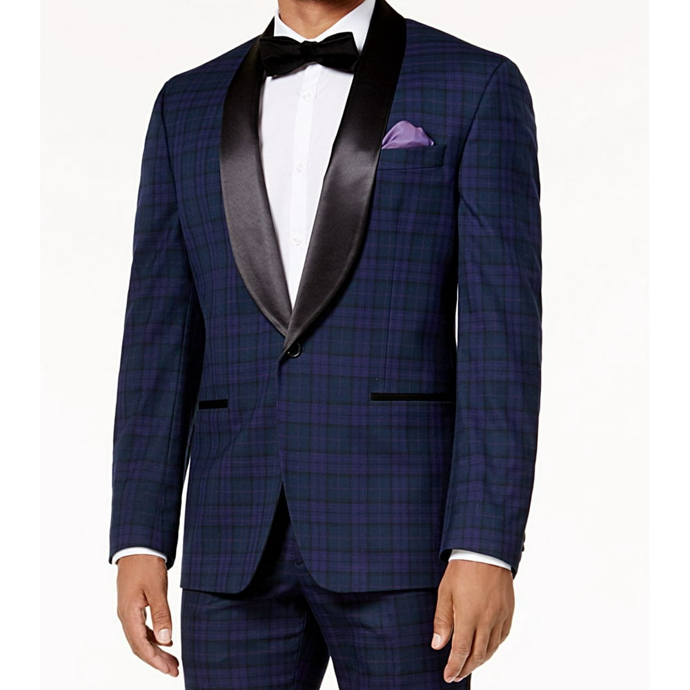 Sean John Suits & Suit Separates - Sean John Men's Plaid-Printed Two Button Blazer - Walmart.com