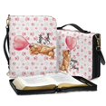 thumbnail image 3 of ZUXONGSY Valentine's Day Golden Retriever Heart Balloon Dog Paw Print Pu Leather Bible Cover for Men Women Portable Bible Carrying Case with Shoulder Strap Scripture Bag for Religious, -XL, 3 of 7