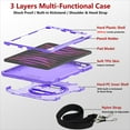 thumbnail image 6 of Shockproof Case for Apple iPad Pro 11 Inch 2024 M4, with Pencil Holder Military Grade Protection Rotating Stand Hand Strap Shoulder Strap Bumper Rugged Case for iPad Pro 11" 2024, Purple, 6 of 8