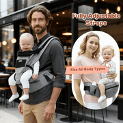 Baby Carrier with Hip Seat Convertible Soft and Cool Baby Carrier 4-Position for Child, Black