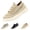Beige, variant on Womens Trendy Sneakers Soft Lace Up Rubber Sole Retro Breathable Walking Shoes Casual Outdoor Athletic Shoes for All Seasons Beige 39(US-7.5)