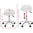 thumbnail image 3 of HYJY Rolling Stool Height Adjustable with Back, Swivel Spa Salon Work Office Stools, Task Chair with Wheels, White, 3 of 18