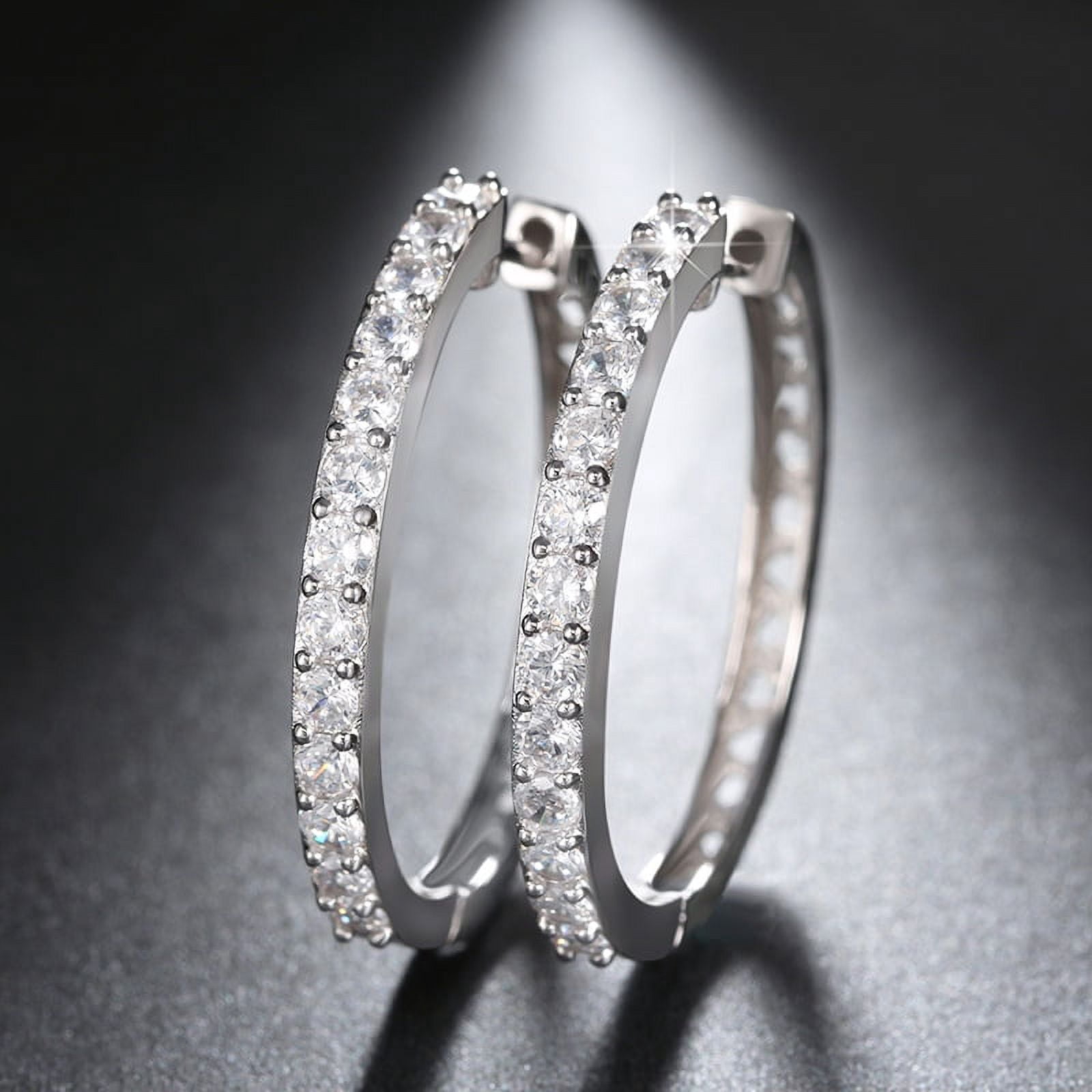Hoop Earrings for Women Gold Plated Clear Cubic Zirconia Ginger Lyne Collection