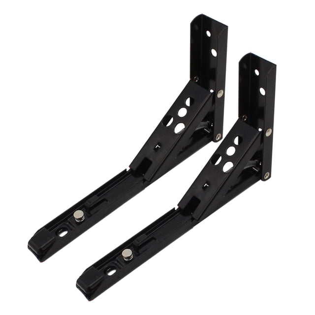 Triángulo Soporte de ángulo plegable Soporte de estante de banco colgante de pared resistente para escritorio Banco de trabajo Muebles 8 pulgadas de negro Gloria Soporte de ángulo plegable