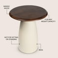thumbnail image 4 of JONATHAN Y Otto 18" Modern Rustic Round Wood/Metal Accent Table, Walnut Wood/Warm Ivory, END5001B, 4 of 7