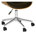 thumbnail image 4 of Daphne Modern Office Chair In Chrome Finish with Gray Faux Leather And Walnut Veneer Back, 4 of 10