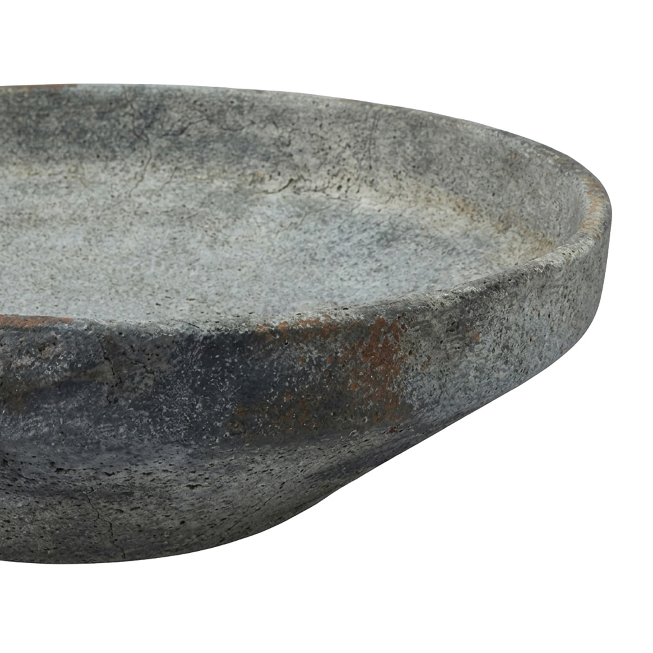 DecMode 12" Round Textured Dark Gray Ceramic Decorative Bowl with Brown Accents